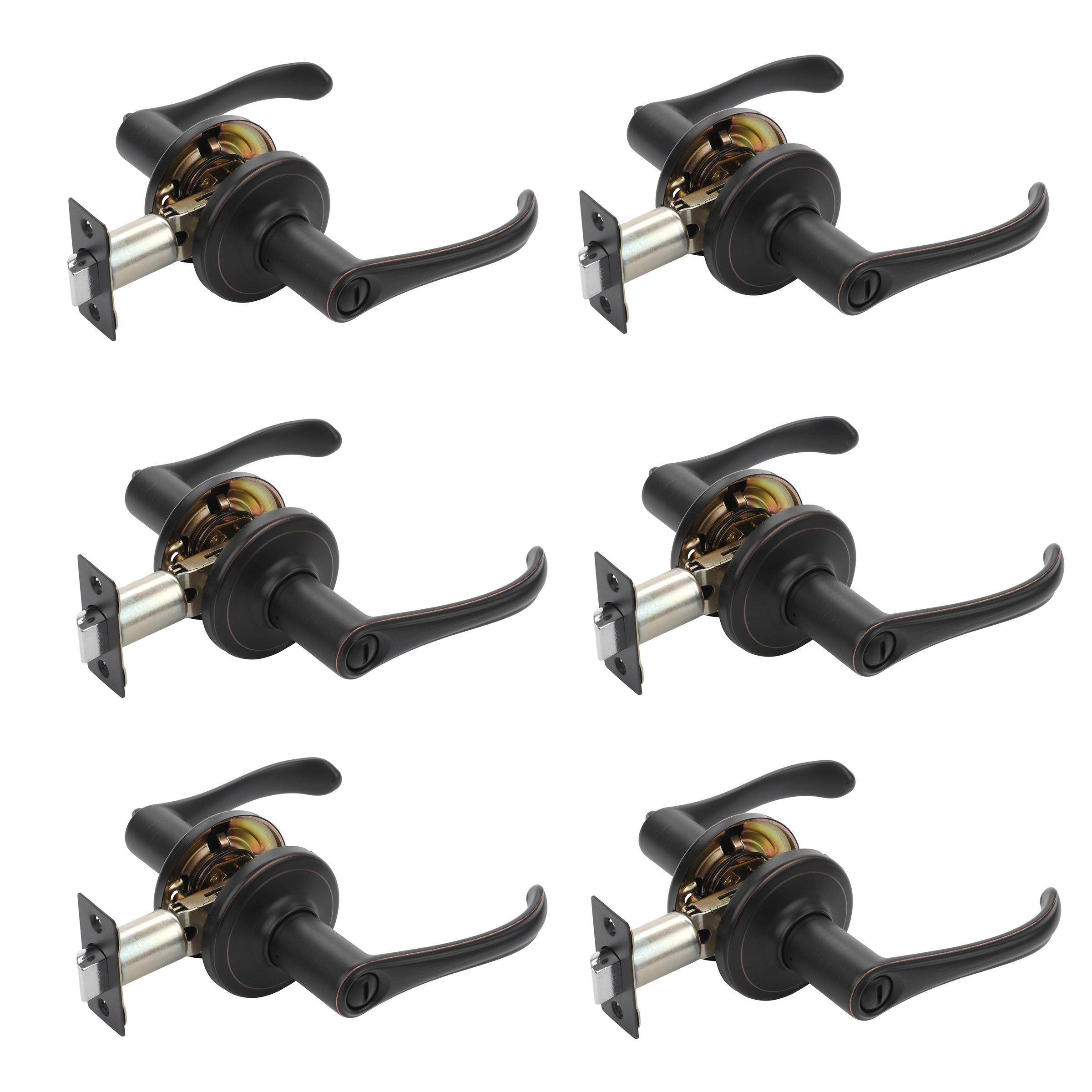 Dynasty Hardware VAI-30-12P Vail Lever Privacy Set Aged Oil Rubbed Bronze Contractor Pack (6 Pack)