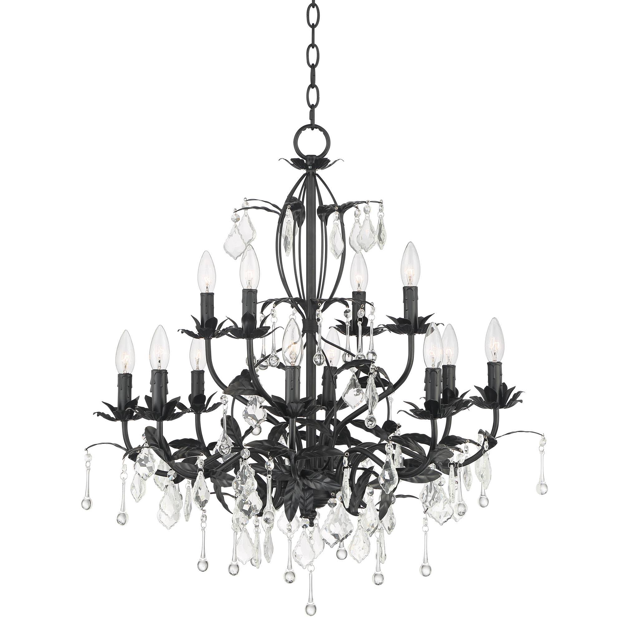 Kathy Ireland Venezia 25 1/2x22 Wide 12-Light Black Chandelier 83859961