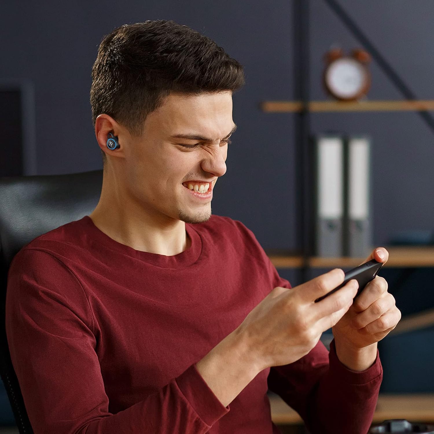 Monster Wireless Earbuds, Bluetooth 5.0 in-Ear Headphones with Rotating Metal Charging Case,Extra Deep Bass,8 Hours Playback and 60 Extra Hours of Charging Case,Clear Call,Truely Sport Headphones Pack of 2