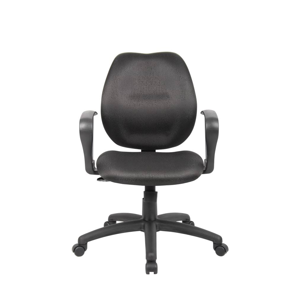 Boss Contour Back Task Chair with Loop Arms, Black