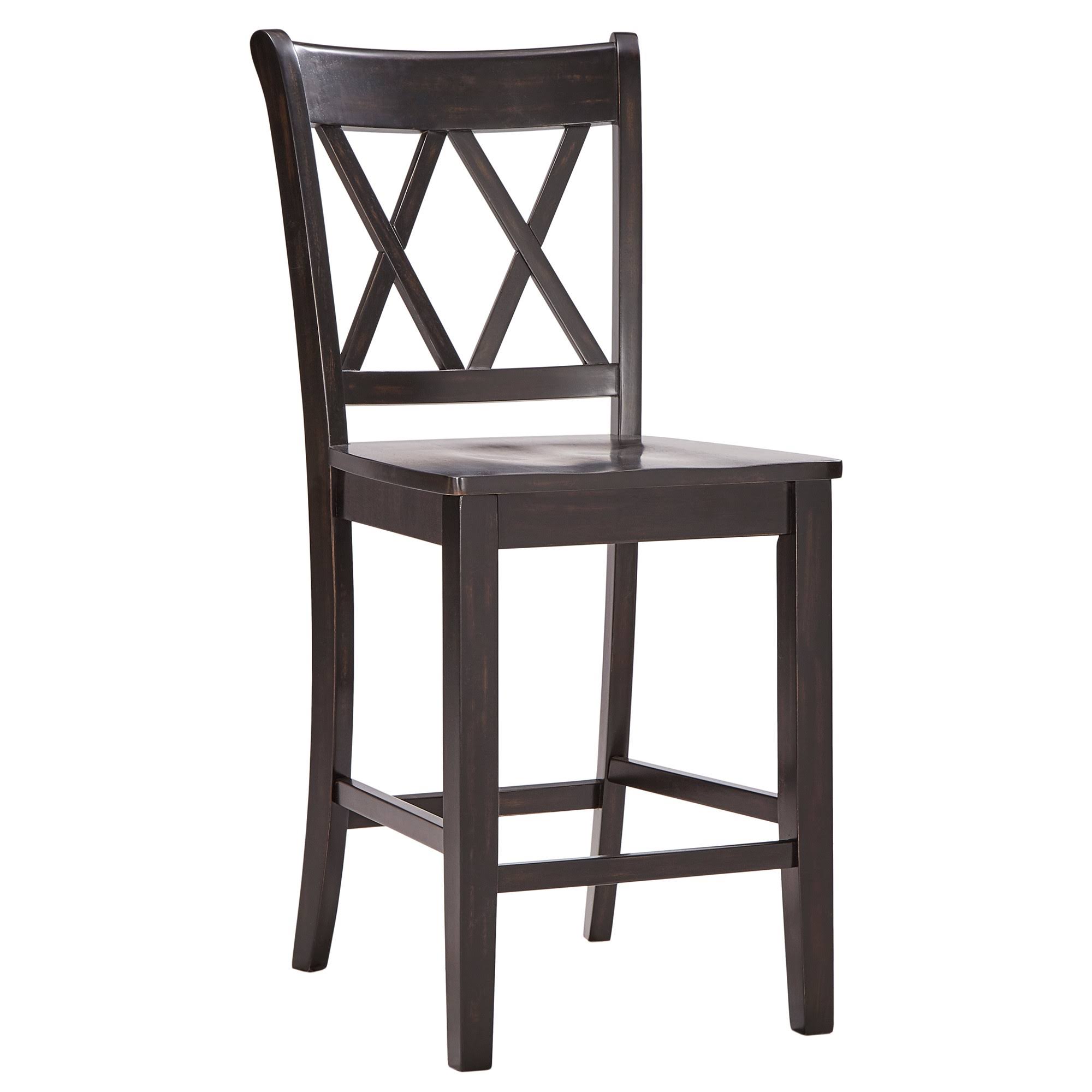 Set of 2 24x22 South Hill x Back Counter Height Barstools Black - Inspire Q