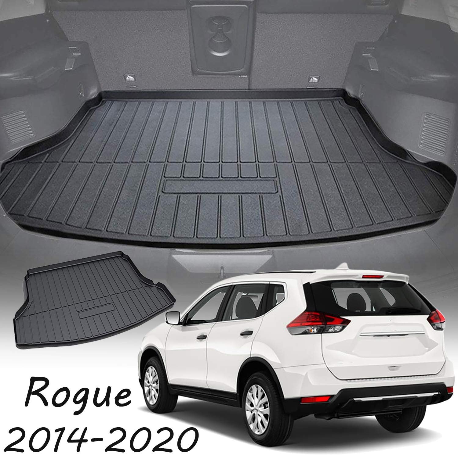 CARORMOKE Cargo Liner Trunk Mat Cargo Tray Black 2019 2020 Compatible with 2014-2018 Nissan Rogue