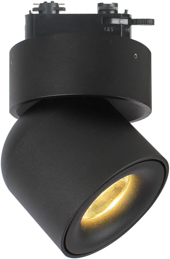 Aisilan LED Dimmable Track Lighting Heads Adjustable Angle H Type Track Light Fixture Black Aluminum Spotlight 7W 3000K CRI93+ for Bedroom Gallery Kitchen Livingroom GD052B