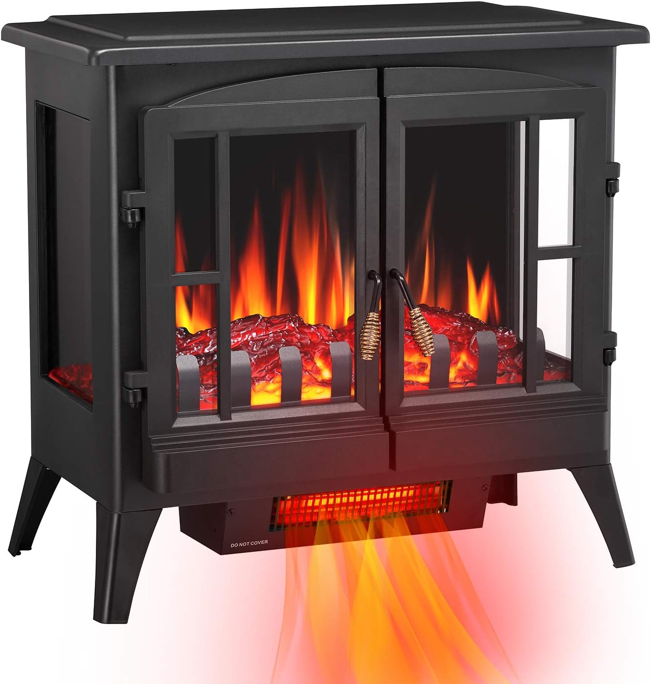 Antratic Star 3D Infrared Electric Fireplace Stove, Freestanding Fireplace Heater Adjustable Brightness,Portable,Thermostat,Overheating Protection,ETL Certified,1000W/1500W(23) Inch