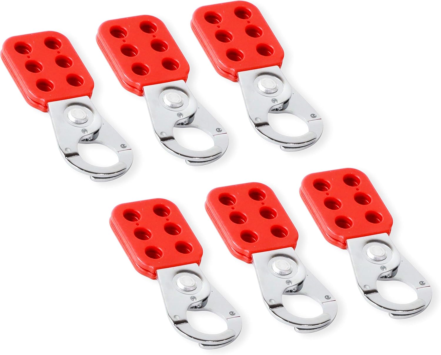 TRADESAFE Lock Out Tag Out Hasp, 6 Pack, Stainless Steel Safety Hasp Lock for Padlocks, Tamper-Proof and Impact-Resistant