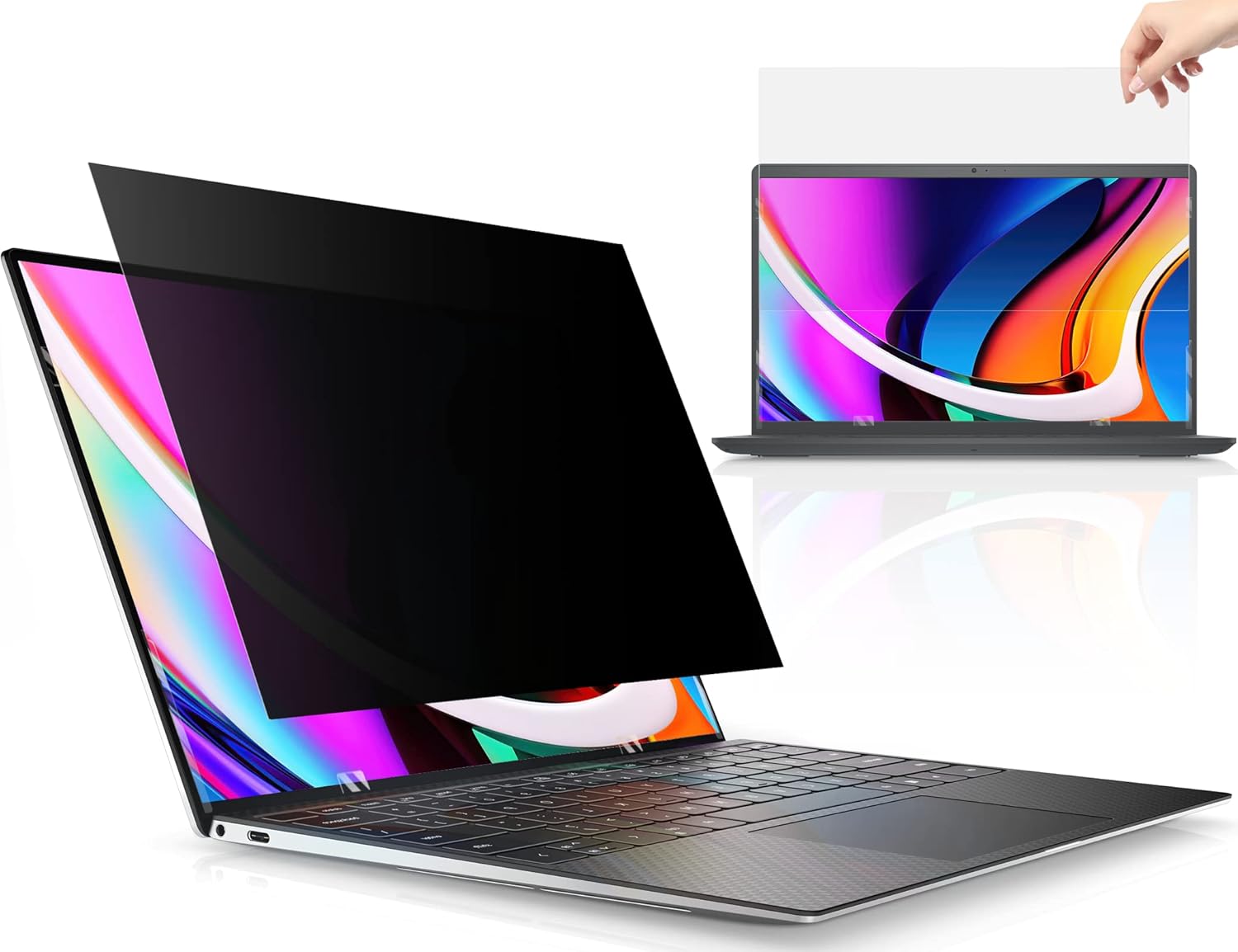 Laptop Privacy Screen 13.3 Inch 16:9 Aspect, Anti Blue Light Glare Removable Slide Mount Tabs Privacy Filter Screen Protector for 13.3Inch Laptop, Peslv Generic Computer Moniter Privacy Shield 13.3 in