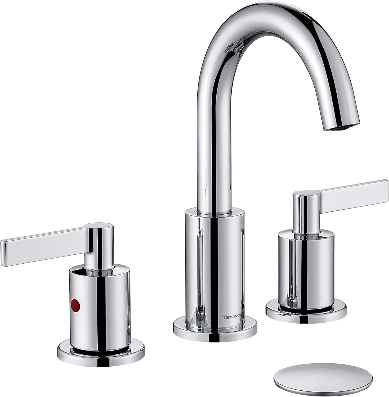 TimeArrow Matte Black 2 Handle Widespread Bathroom Faucet with Pop-Up Drain and Valve, TAF830C-MB