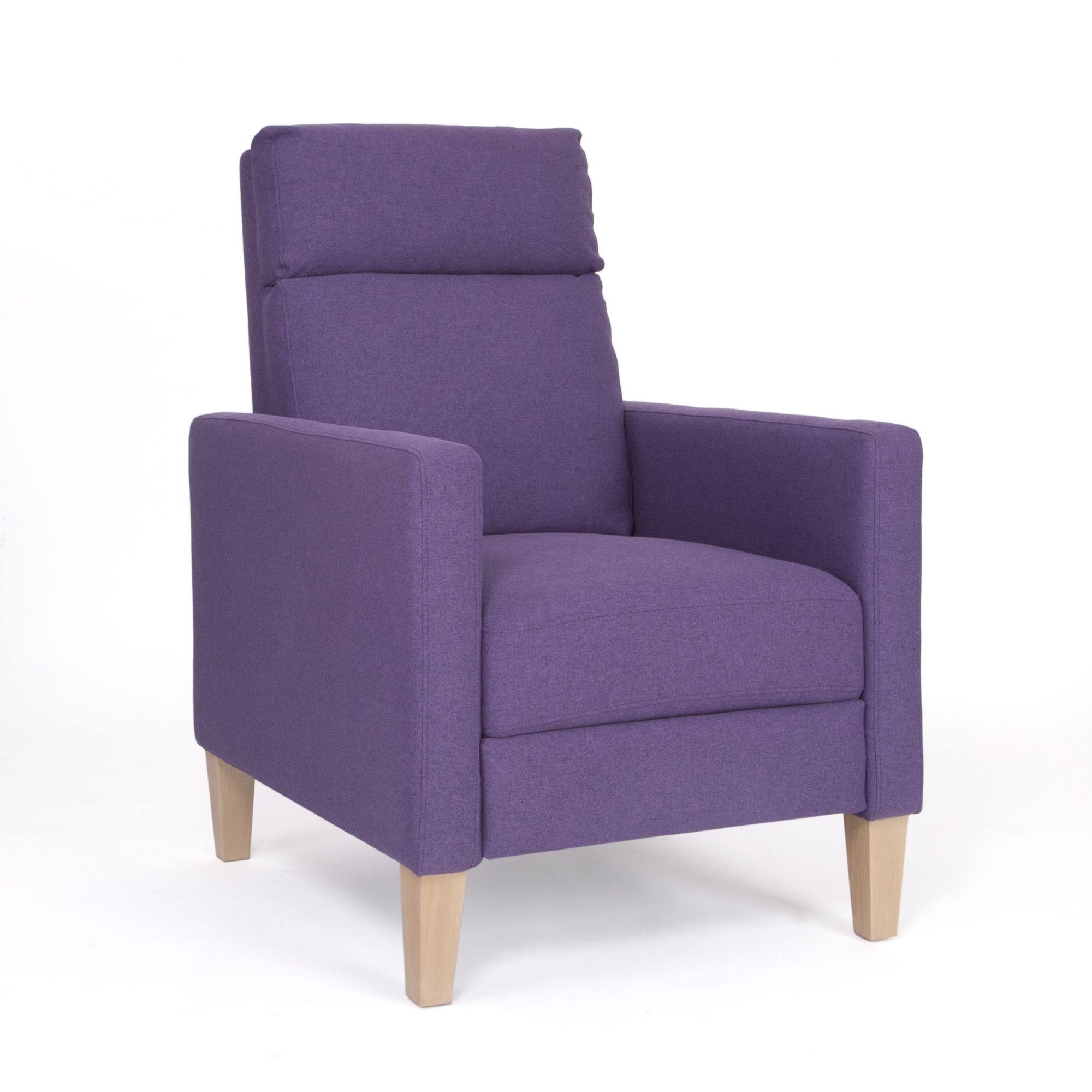 Noble House Zacari Mid Century Fabric Recliner, Violet