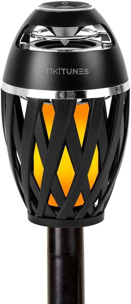 Limitless Innovations TikiTunes Portable Bluetooth Wireless Speaker (Bundle) with Adjustable 40” Pole and Ground Stake - Black Pack of 2