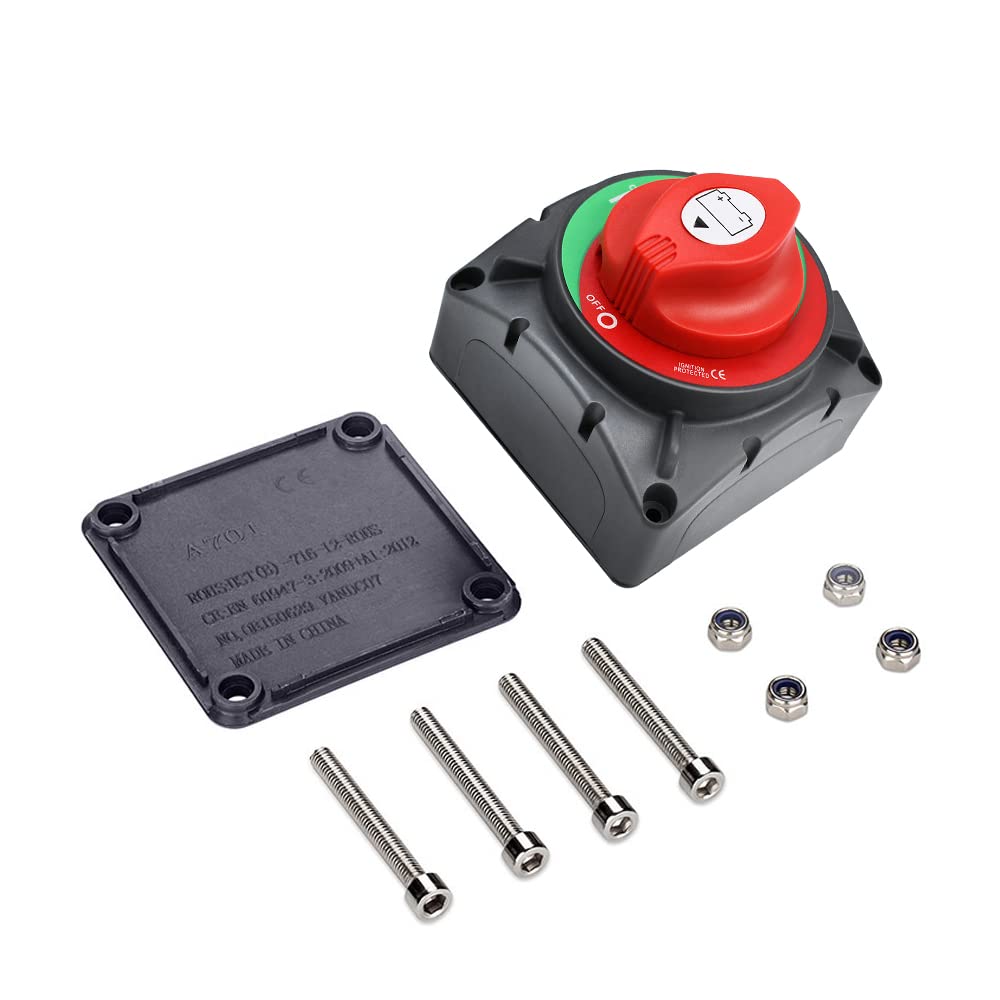 Triproton Large Current Battery Disconnect Switch, 12-48v Waterproof Heavy Battery Master Cut Shut Off Isolator Switch for Marine Boat, Yacht, RV and Truck