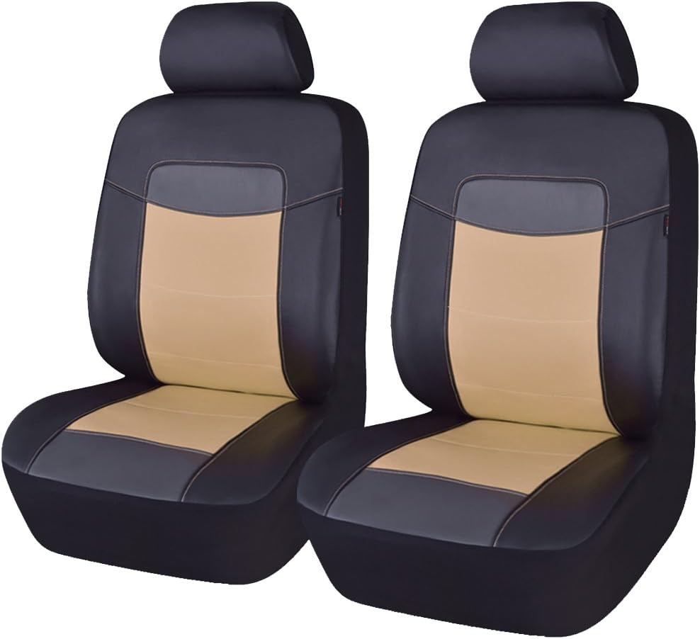 Flying Banner Car Seat Covers 2 Front Seats Leather Cover Waterproof Black with Pink