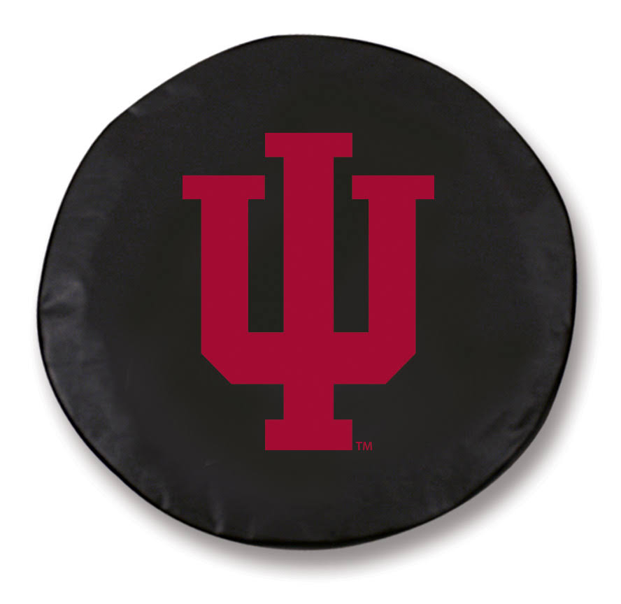 Indiana Hoosiers HBS Black Vinyl Fitted Spare Car Tire Cover (24x22 x 8x22)