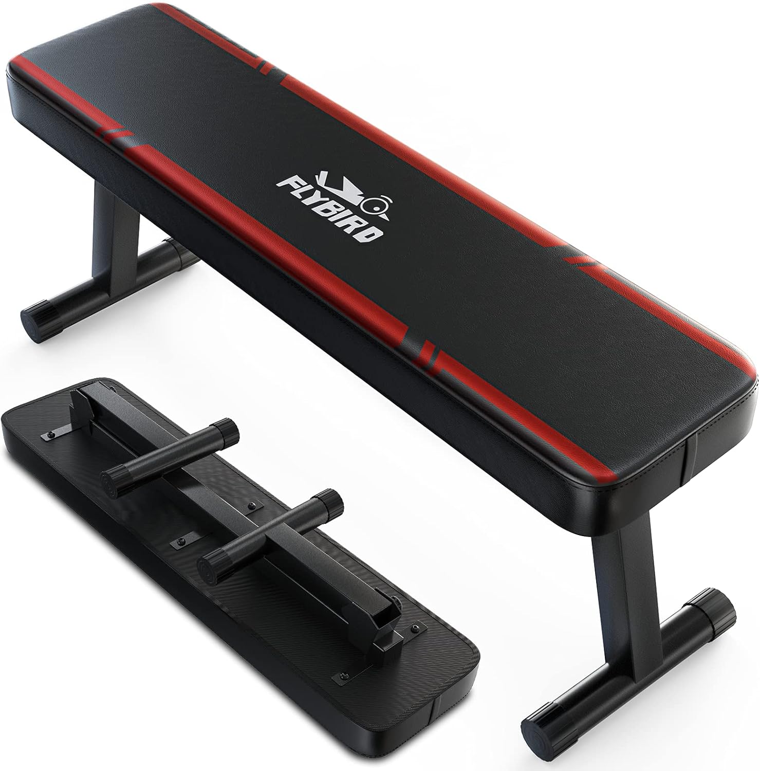 FLYBIRD Flat Weight Bench Foldable 1000 LBS Weight Capacity for Strength Training Bench Press, 45.3 Inches Long Workout Benches for Home