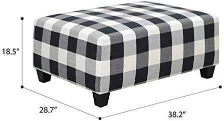 Wallace & Bay Lille Buffalo Check Ottoman with Plastic Legs