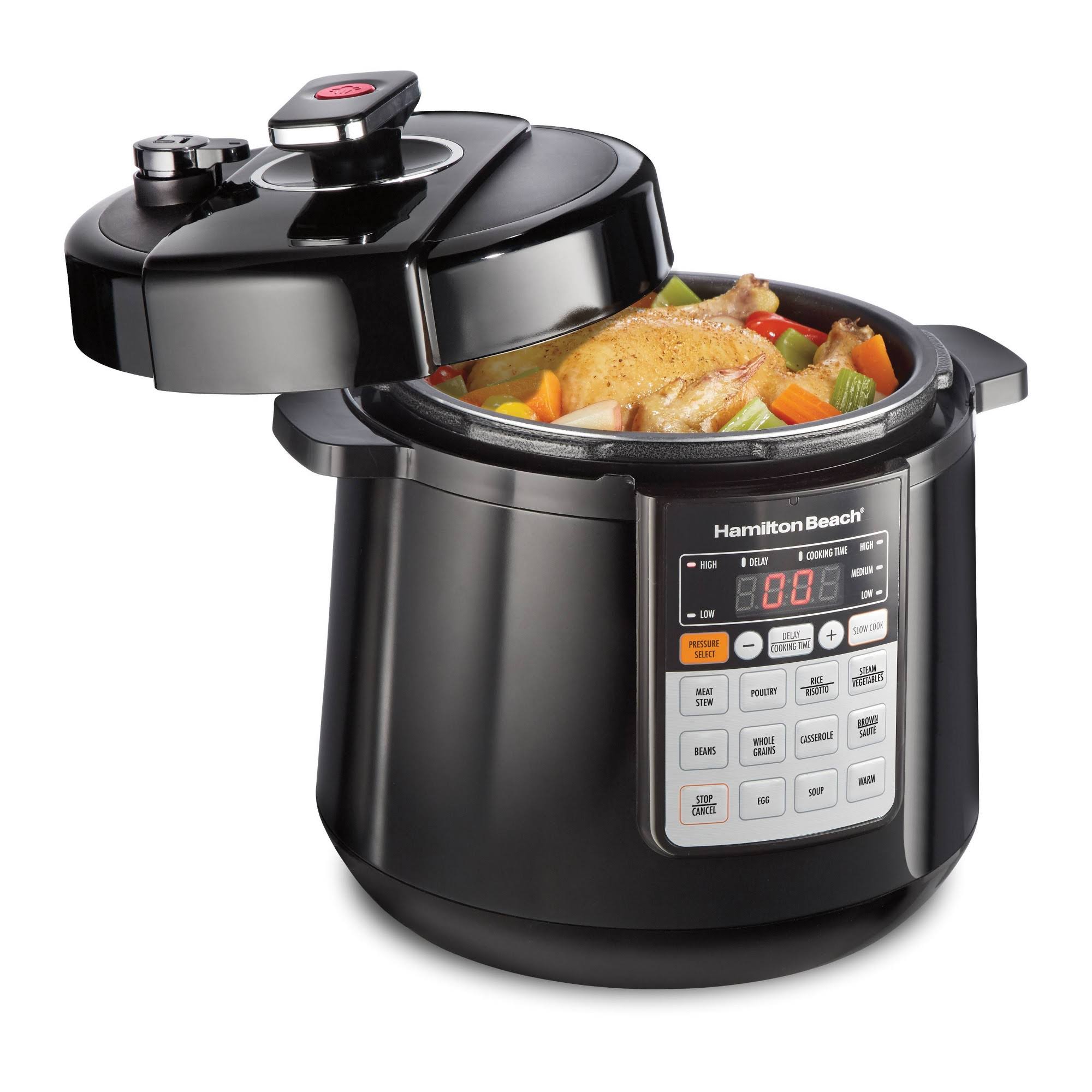 Hamilton Beach 34501 Pressure Cooker - 1000W - 6 qt - Black