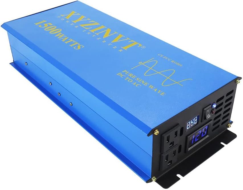 XYZ INVT 1500 Watt Pure Sine Wave Inverter 24V DC to 120V AC, 1500W Power Inverter Surge 3000W Power Converter for Solar System. (1500W 24V 120V)
