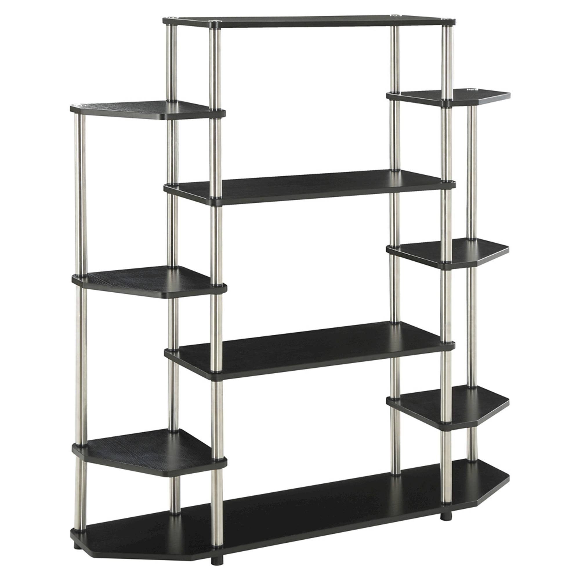 Wall Unit Bookshelf Convenience Concepts Black