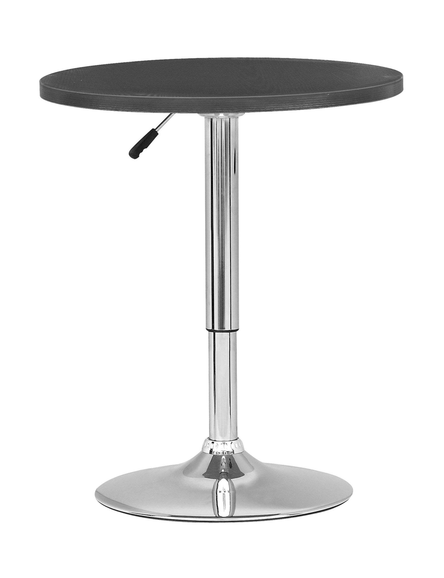 CorLiving Adjustable Height Black Round Bar Table