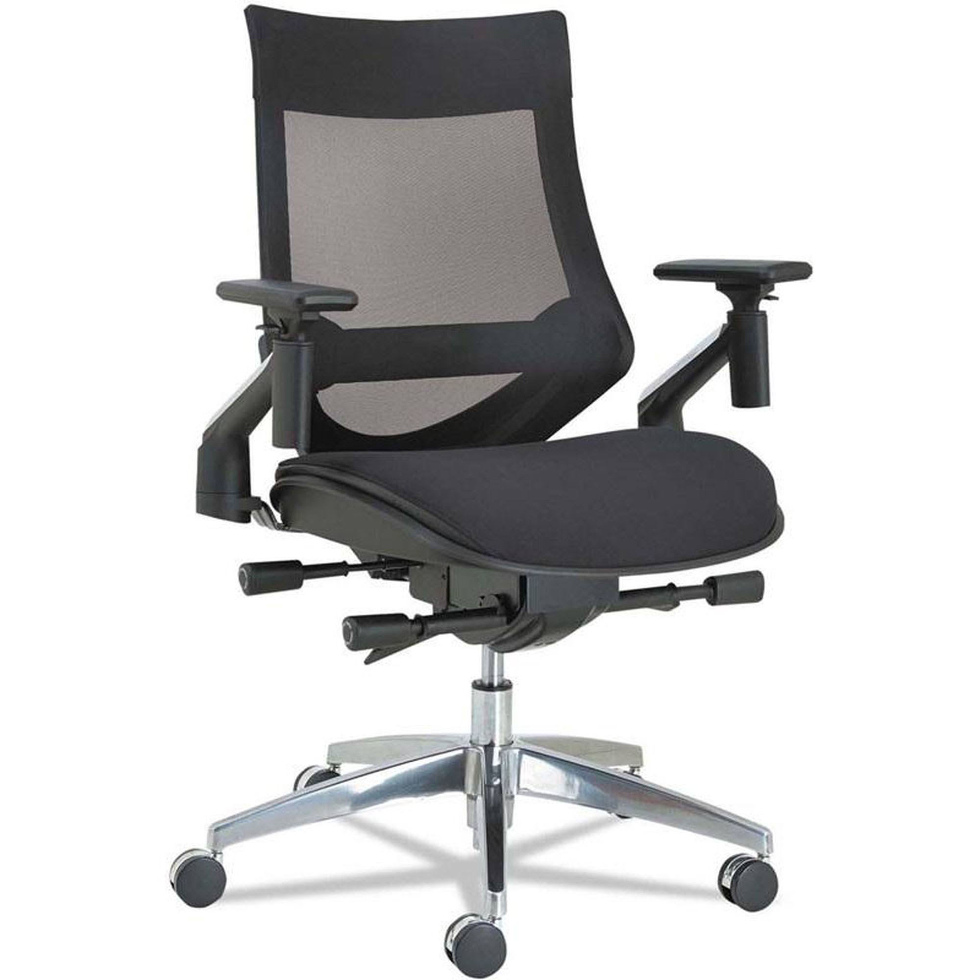 Alera EB-W Series Pivot Arm Multifunction Mesh Chair - Black/Aluminum
