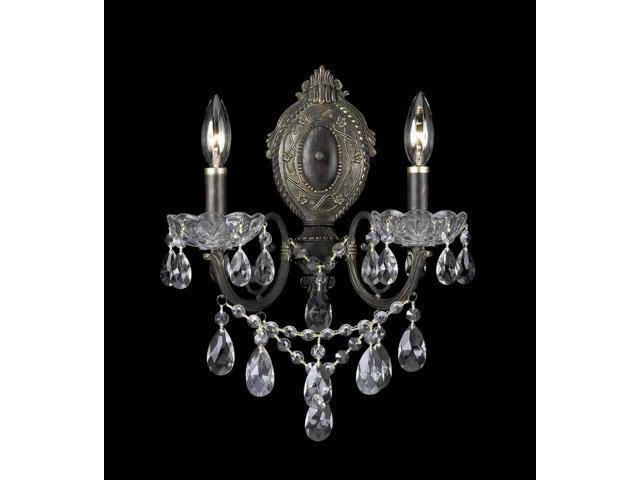 Crystorama 5192-eb-cl-s Legacy 2 Light Swarovski Strass Crystal Bronze Sconce