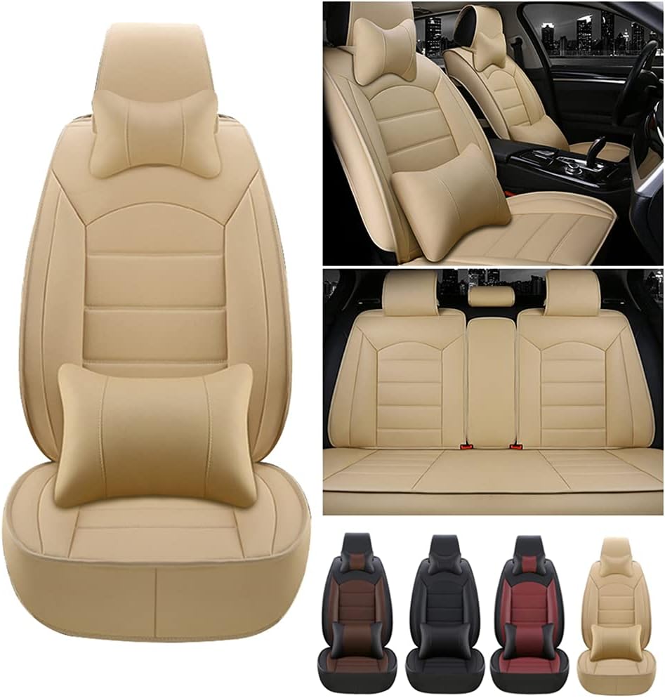 Front Seat Covers for Lexus GX460 2021 Car Seat Cover Luxury PU Leather Breathable Wear Resistant Black