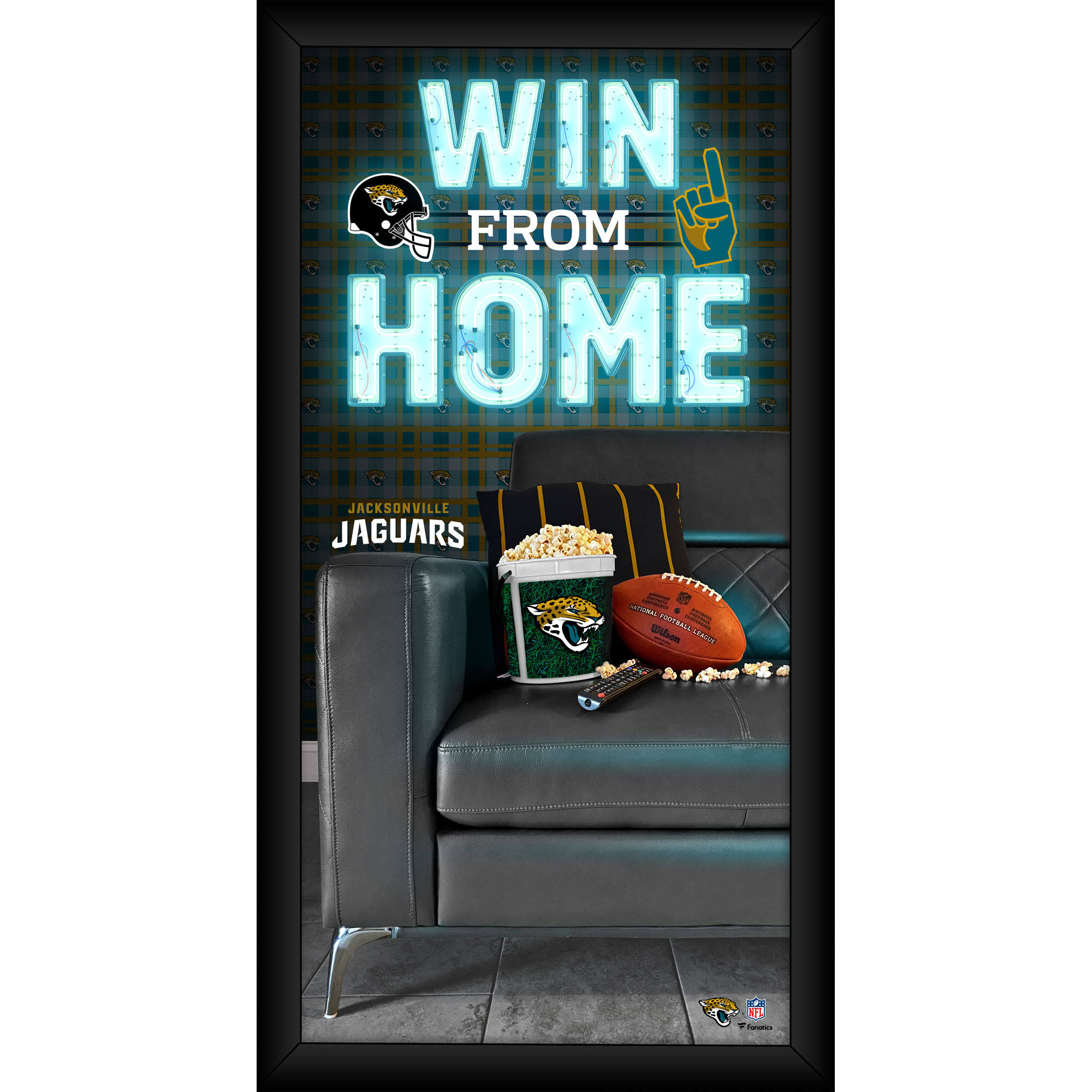 Jacksonville Jaguars Framed 10x22 x 20x22 Win from Home Collage