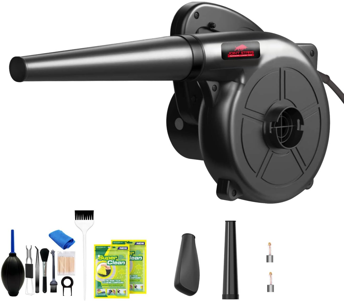 JOINT STARS Air Duster, Compressed Air Dusters, High-Power Air Blower for Computer, Electronic Duster, Compressed Air for Car Dust Blowing Tool,Enhance, with Full Set of Computer Cleaning Kit Pack of 2