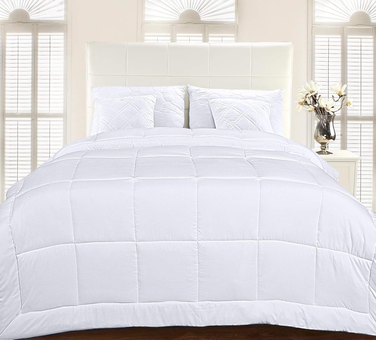 Utopia Bedding All Season Down Alternative Quilted Comforter Queen - Queen Duvet Insert with Corner Tabs - Machine Washable - Duvet Insert Stand Alone Comforter - Queen/Full - White