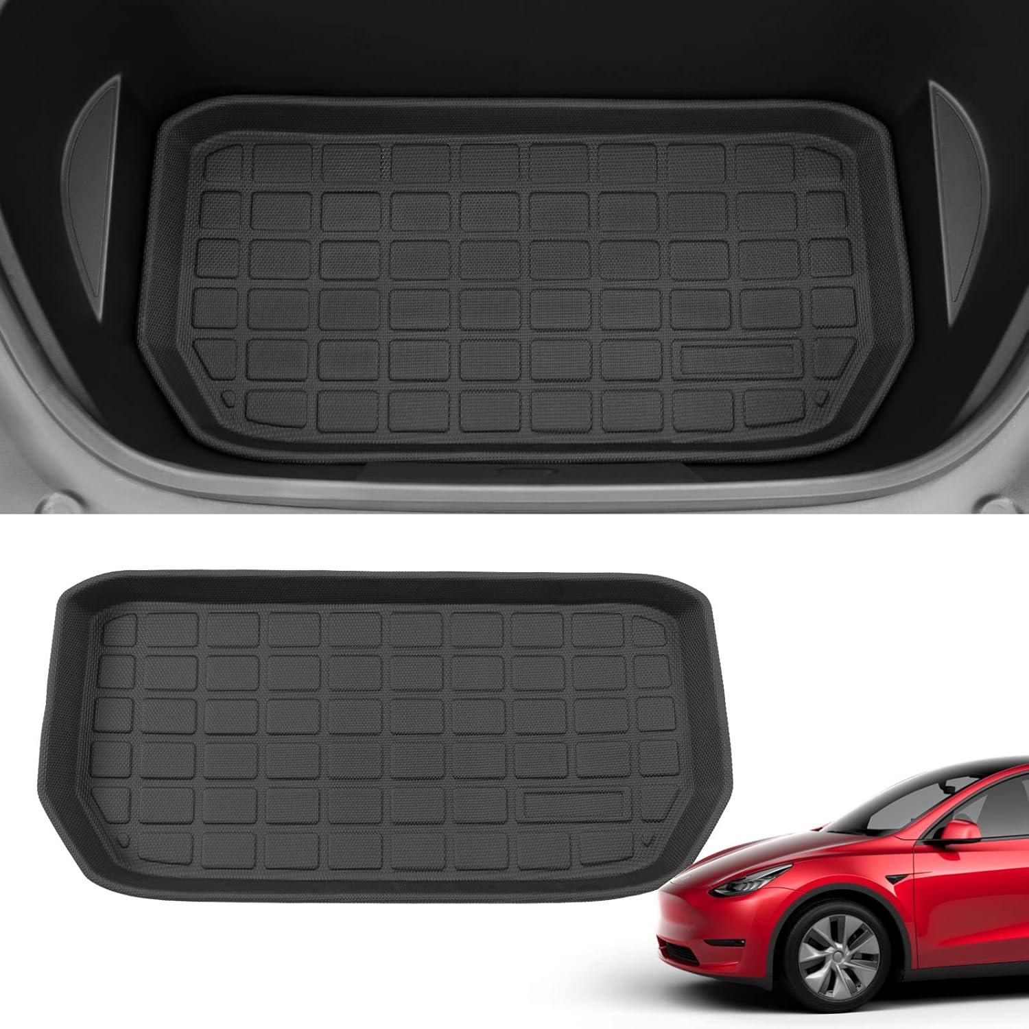 Xipoo Fit Tesla Model Y Trunk Mats Back Seat Protector All Weather TPE Backrest Mat for 2022 2021 2020 Tesla Model Y 5 Seater Accessories (Rear Trunk Backrest Mat+Rear Trunk Mat)