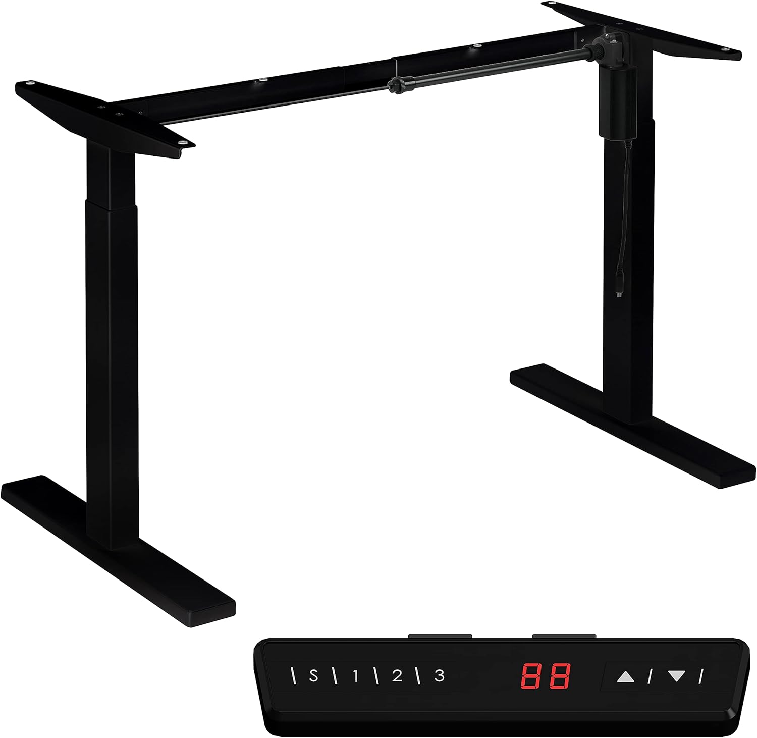 Promounts Electric Standing Desk Frame, Height Adjustable Sit Stand up Desk Legs, Fits 66.9x31.4 Inch Splice Board Table, Up to 59 Inch Height Range, Home & Office Desk Frame Only, Black (ADA6401-B)