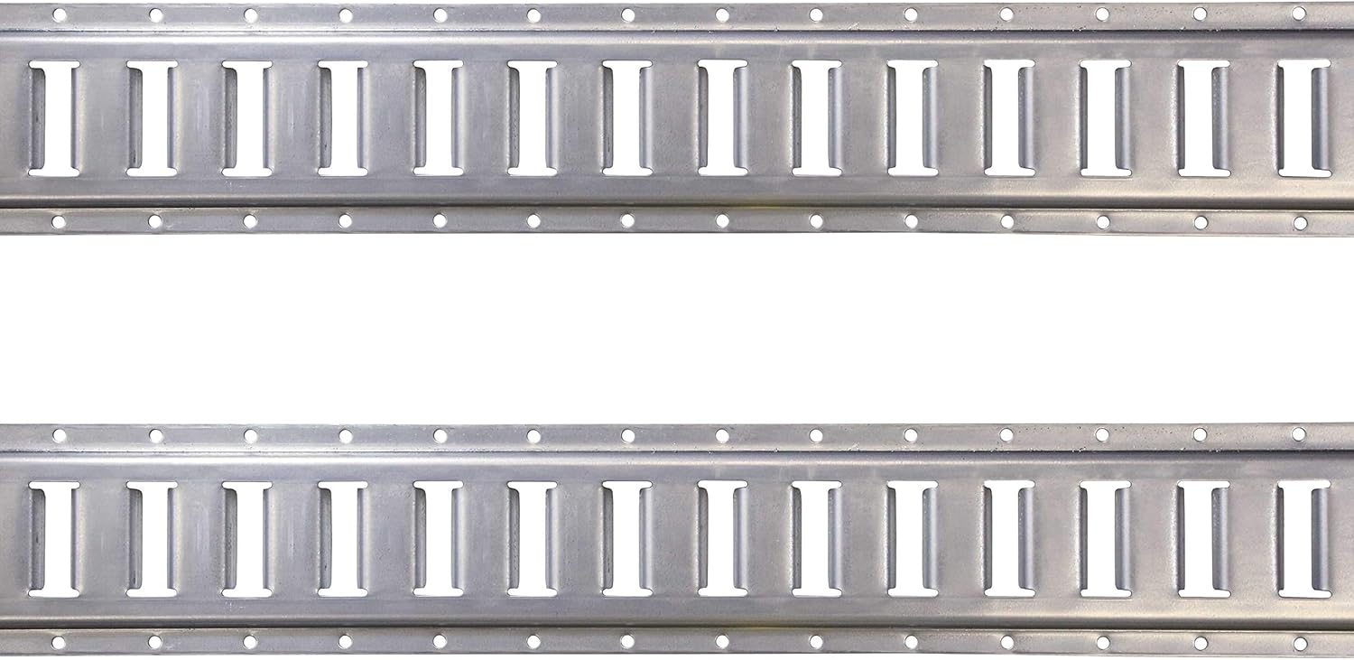 US Cargo Control Horizontal E Track - 5 Foot Length Cargo E Track - Galvanized Finish - 12 Gauge Steel - Easily Secure Cargo in an Enclosed Van Trailer - 2 Pack Pack of 2