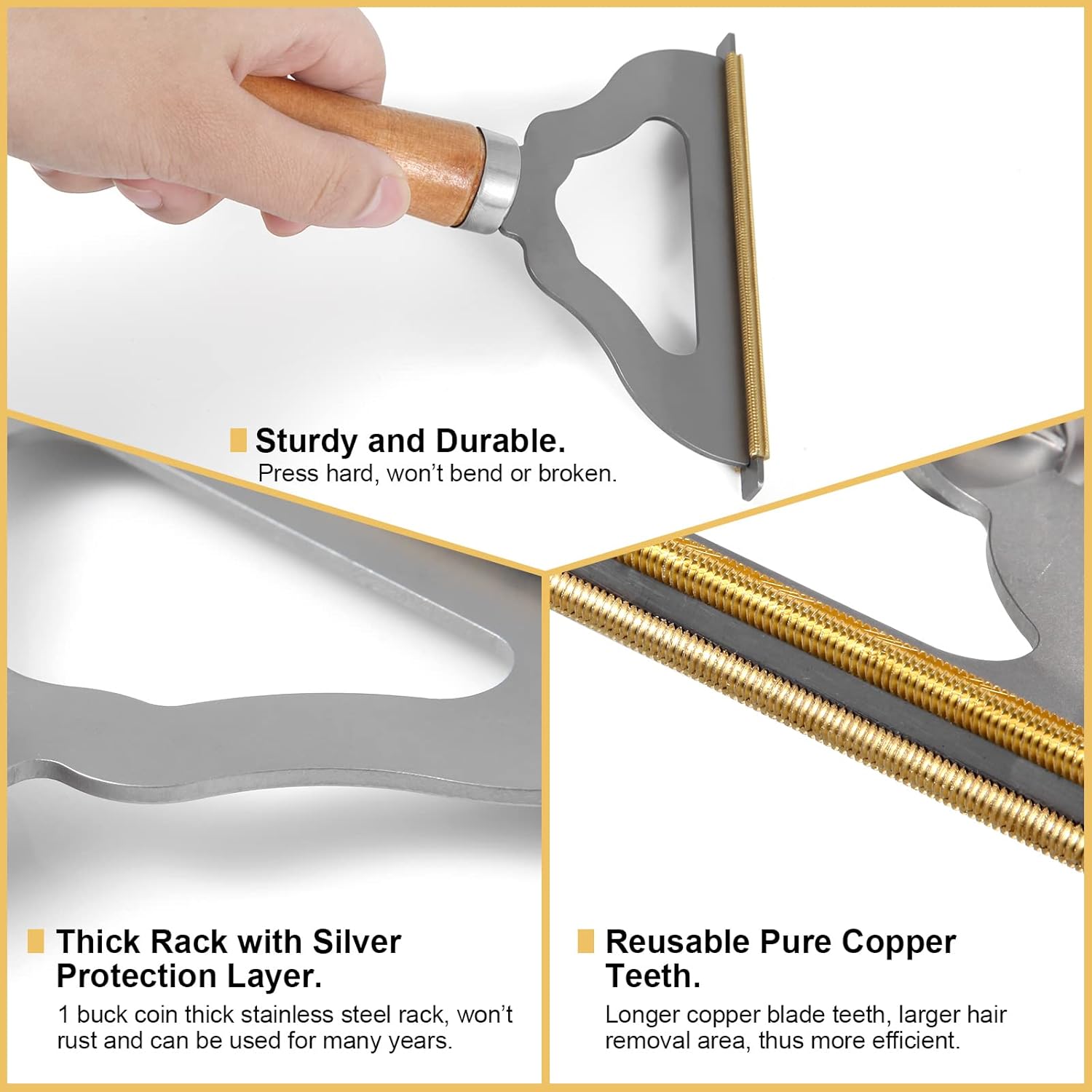 2pcs Manual Portable Fabric Shaver, 1 Metal Carpet Lint Scraper for Furniture Pet Hair Removal (1Buck Thick Rack Can Be Used for Years), 1 Reusable Fuzz Lint Remover Brush for Clothes Couch(No Snag)