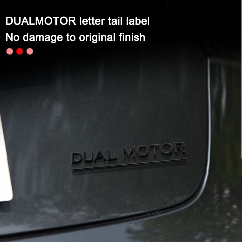 Compatible with Tesla Dual Motor Sticker 3D Car Rear Trunk Emblem Sticker for Tesla Accessories (Dual Motor)