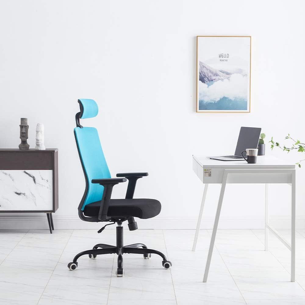 Sidanli Green Mesh Office Chair, High Back Computer Chair with Adjustable Armrests