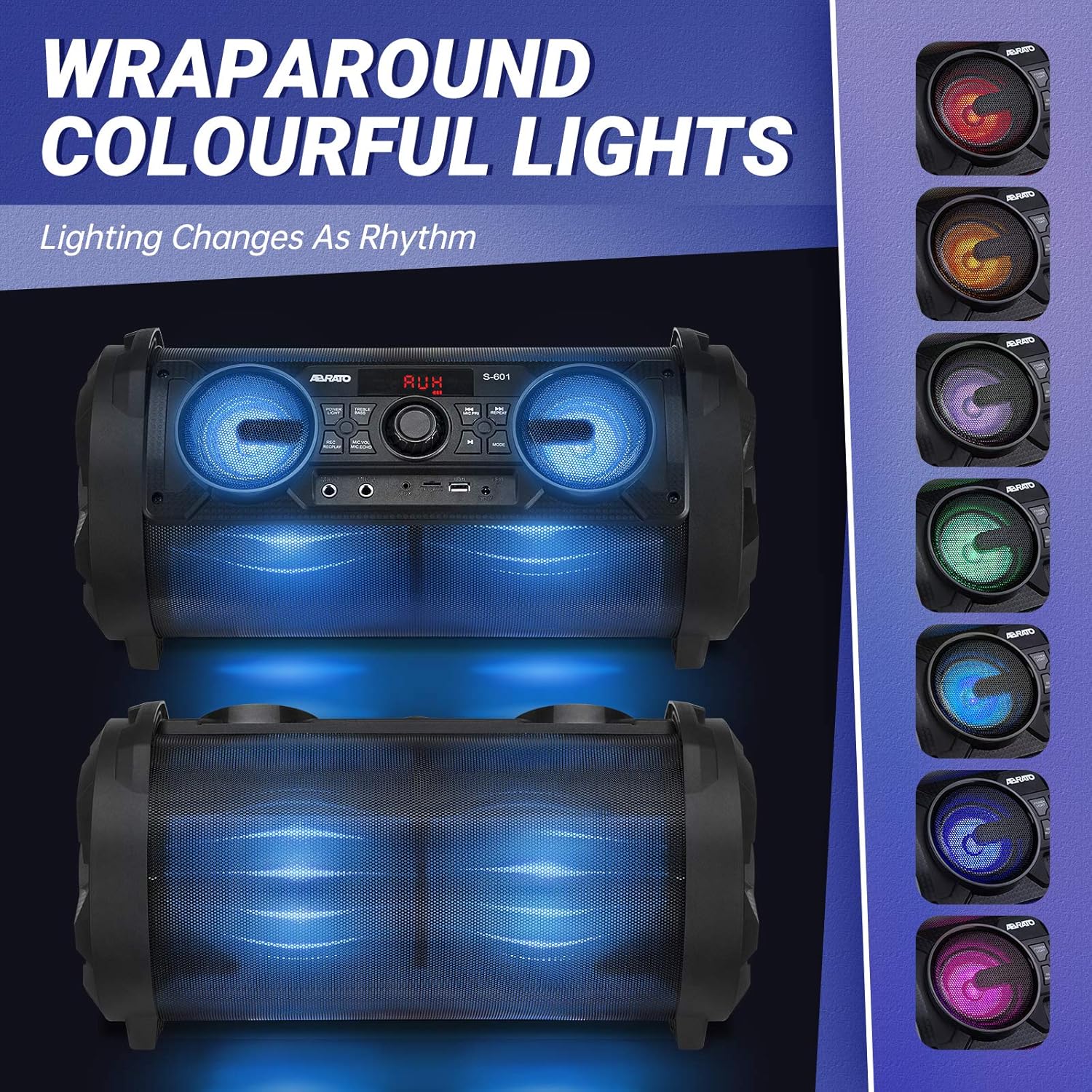 ABRATO Portable Karaoke Machine for Adults with Back Strap, 6