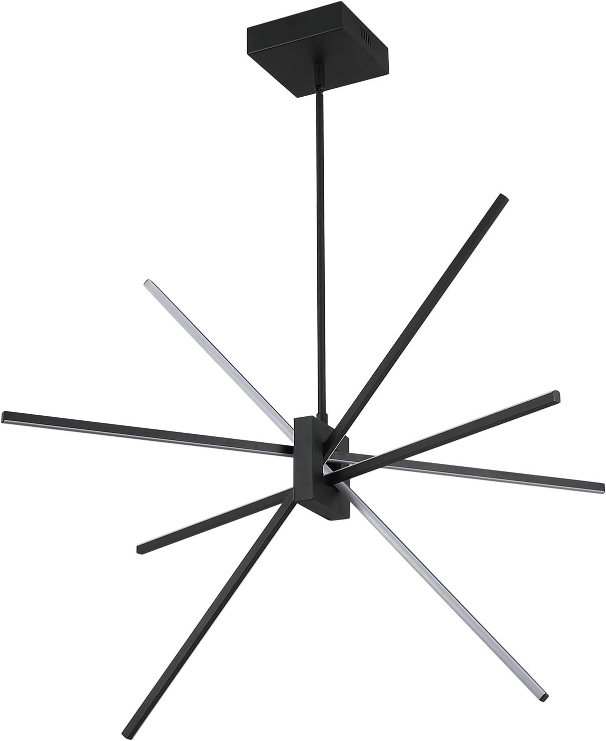 Merexcint Modern Sputnik Chandeliers Light Fixture Warm White 3000K Black Chandelier for Bedroom Dining Room Kitchen Living Room, Mid-Century Pendant Lighting 35.43