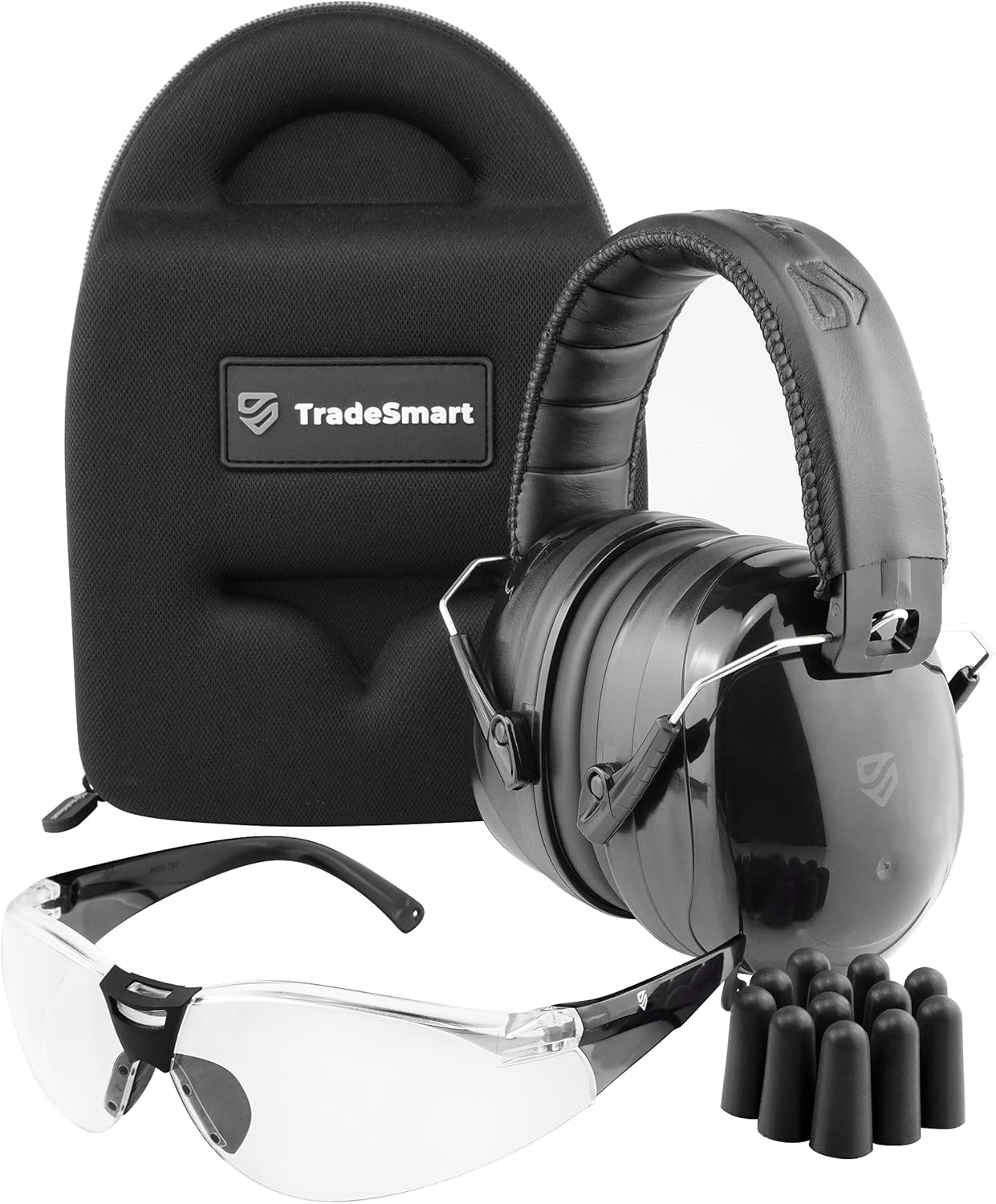 TRADESMART Shooting Range Earmuffs, Anti-Fog, Scratch-Resistant Safety Glasses and Protective Case Pack of 2