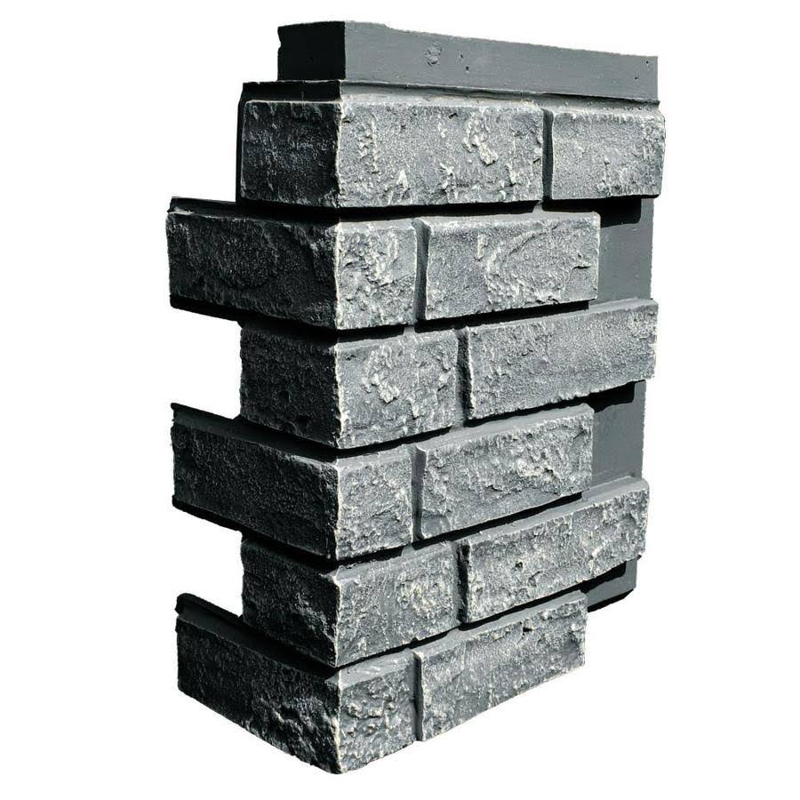 Interlocking Corner 7x22 x 12x22 Composite Stacked Stone Tile NextStone Antique Gray