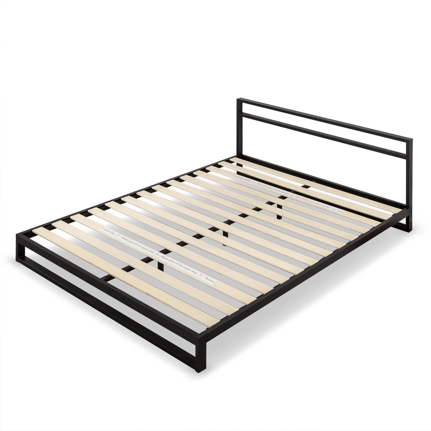 Queen Trisha Platforma Bed Frame with Headboard Black - Zinus