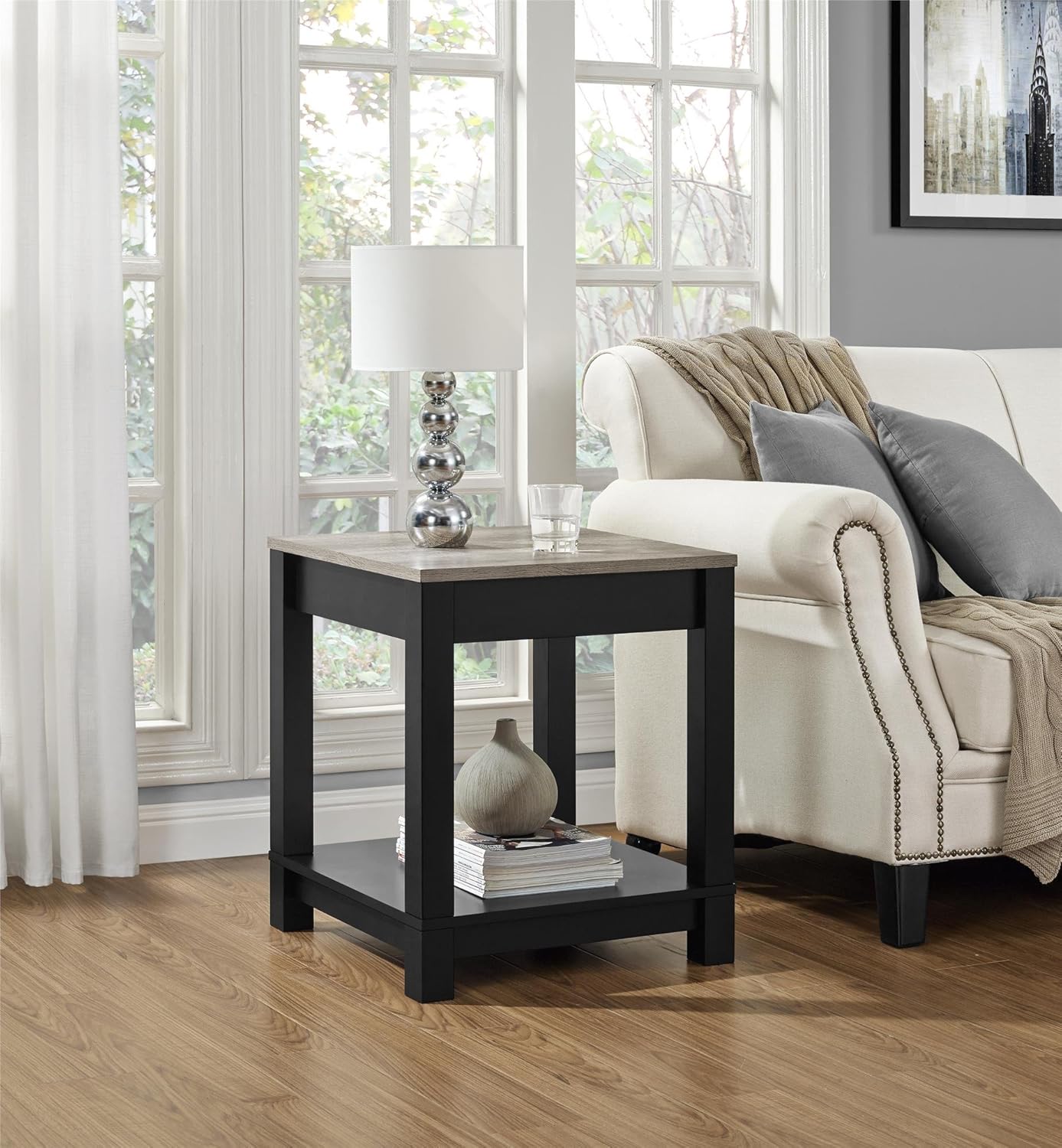 Ameriwood Home Carver End Table, Black
