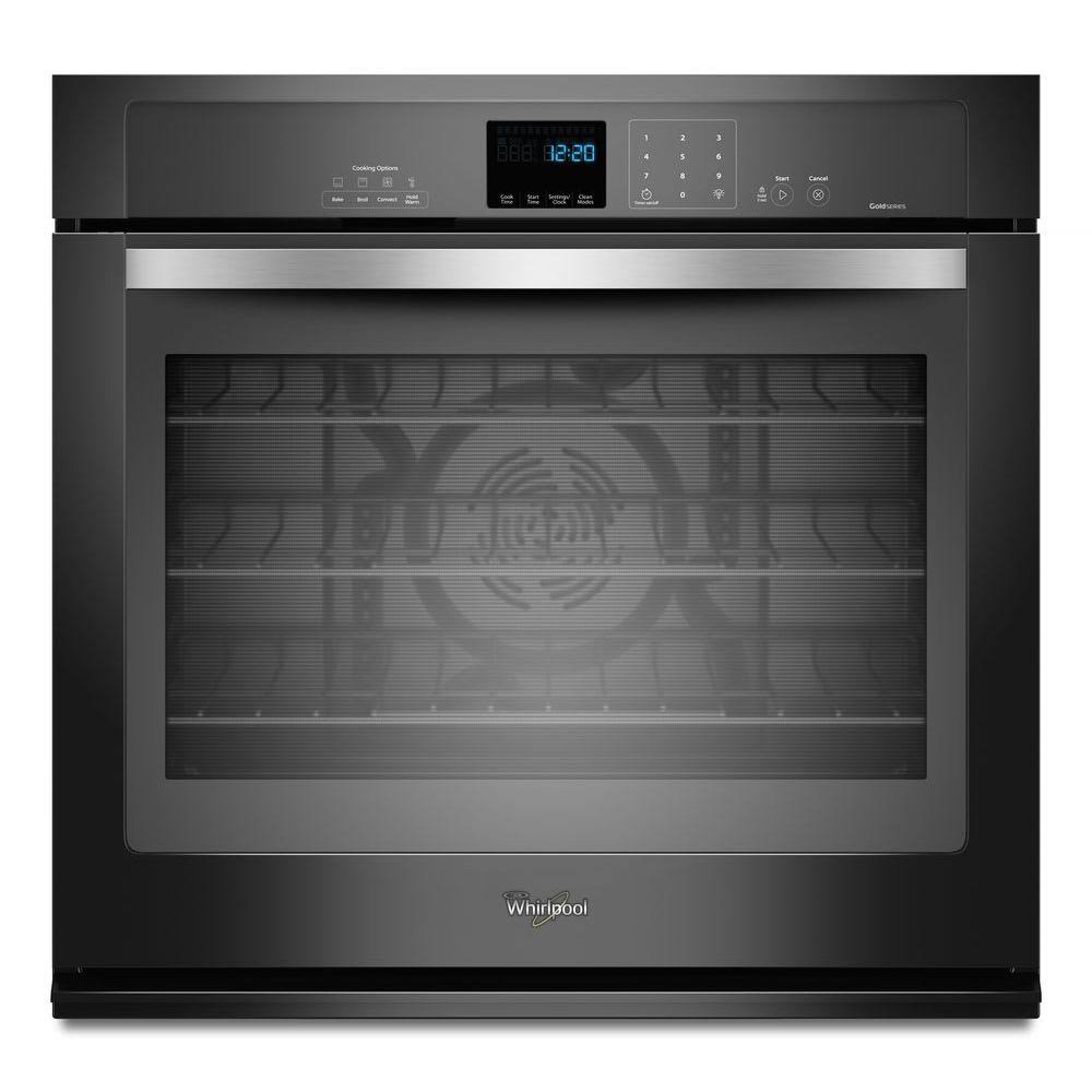 Whirlpool WOS92EC0AE 30x22 - 5.0 Cu. ft. Convection Single Wall Oven with Steamclean Black