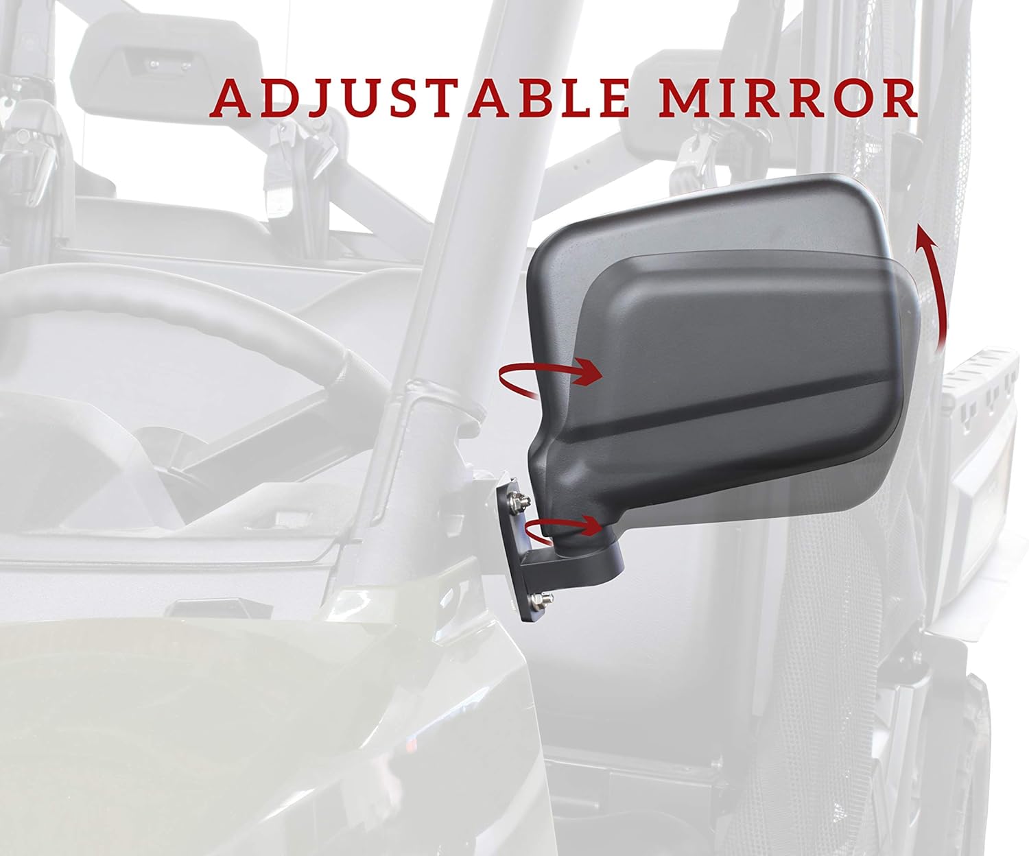 Rear View Side Mirrors for Ranger 500 570 900, SAUTVS Adjustable Folding Side View Mirrors for Polaris Ranger 500 2017-2022, Ranger 570 2015-2021 and Ranger XP 900 2014-2019 Accessories (2PCS)