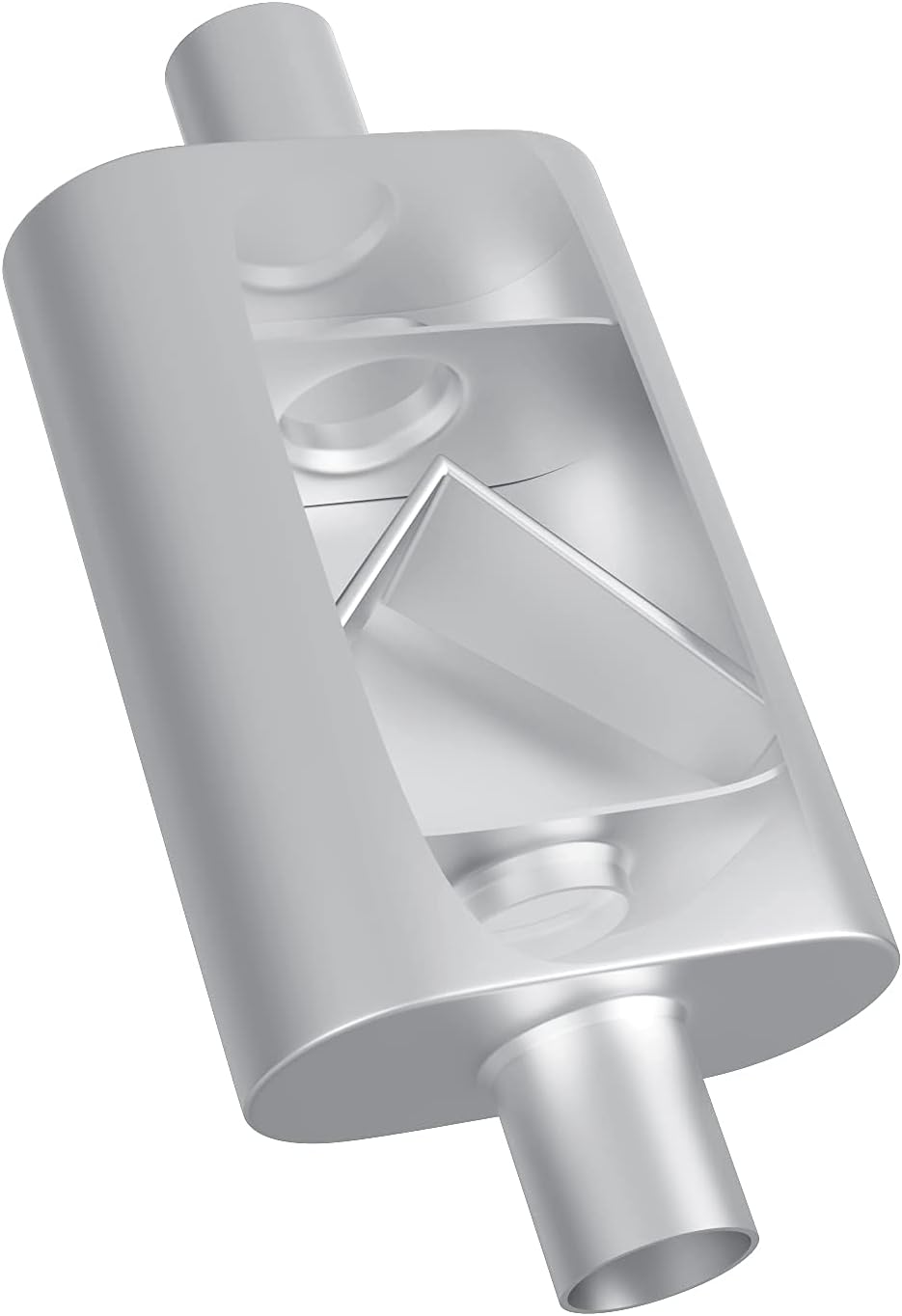 Floshine Universal Mufflers,Dual Chamber 3 inch inlet/3 inch outlet，Performance Automotive Muffler Exhaust FH43040 Pack of 2