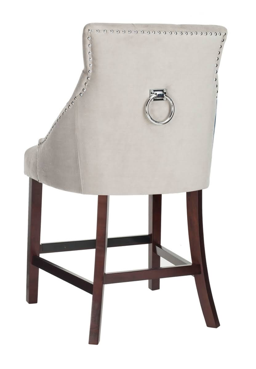 Safavieh Eleni Grey Tufted Wing Back Counter Stool - Set of 2