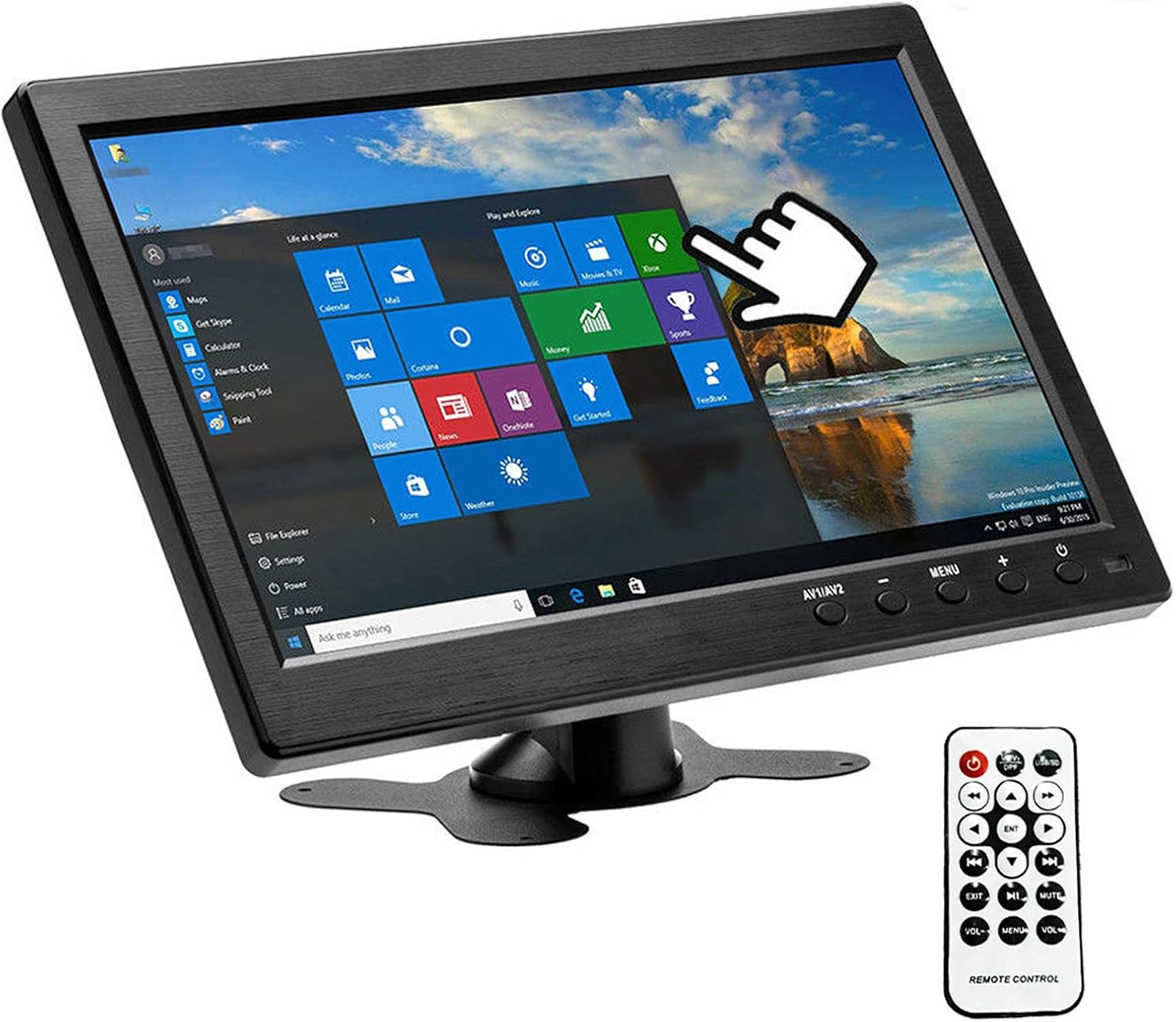 EKAT LCD Security CCTV Monitor, 10.1 Inch HDMI Camera Monitor HD 1024X600 with BNC, AVI, VGA, HDMI Input Cable,Compatible with PC CCTV Security Camera Car DVR Pack of 2