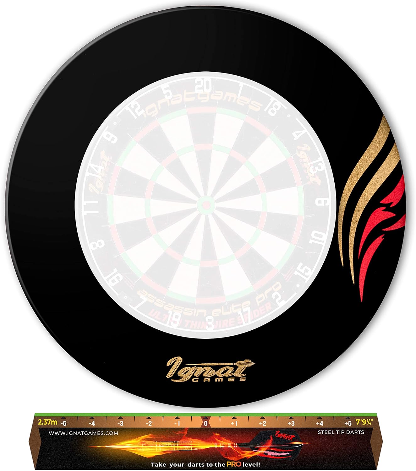 IgnatGames Dart Board Wall Protectors - EVA Foam Dartboard Backboard for Sisal/Bristle Dartboards - Round or Rectangular Dartboard Surround Pack of 2