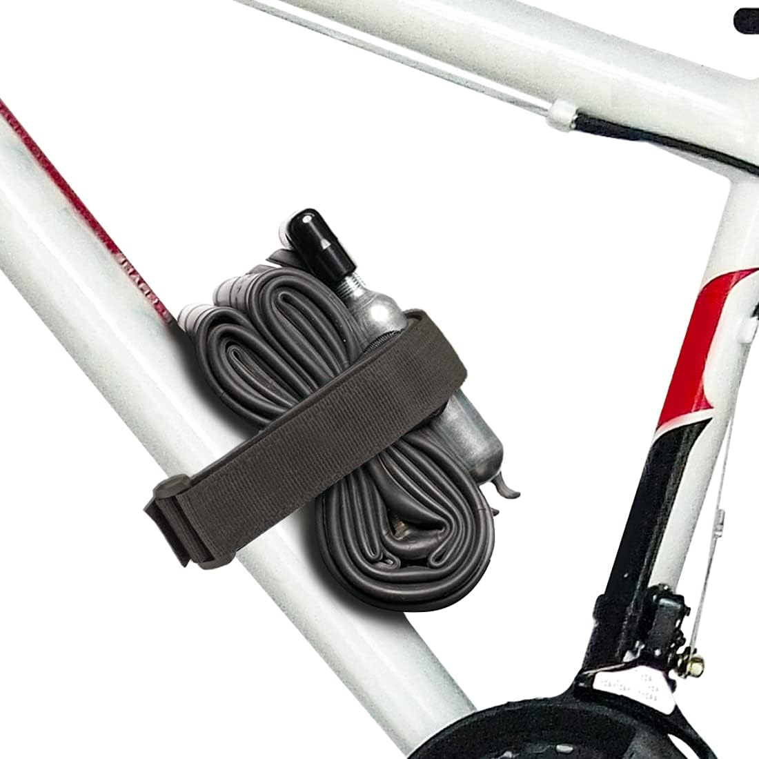 utipef Mountain Bike Frame Carrier Strap Lightweight Non-Slip Bicycle Dirt Bike Rack Fixed Belt Bike Accessories for Tools Inner Tubes Repair Kit