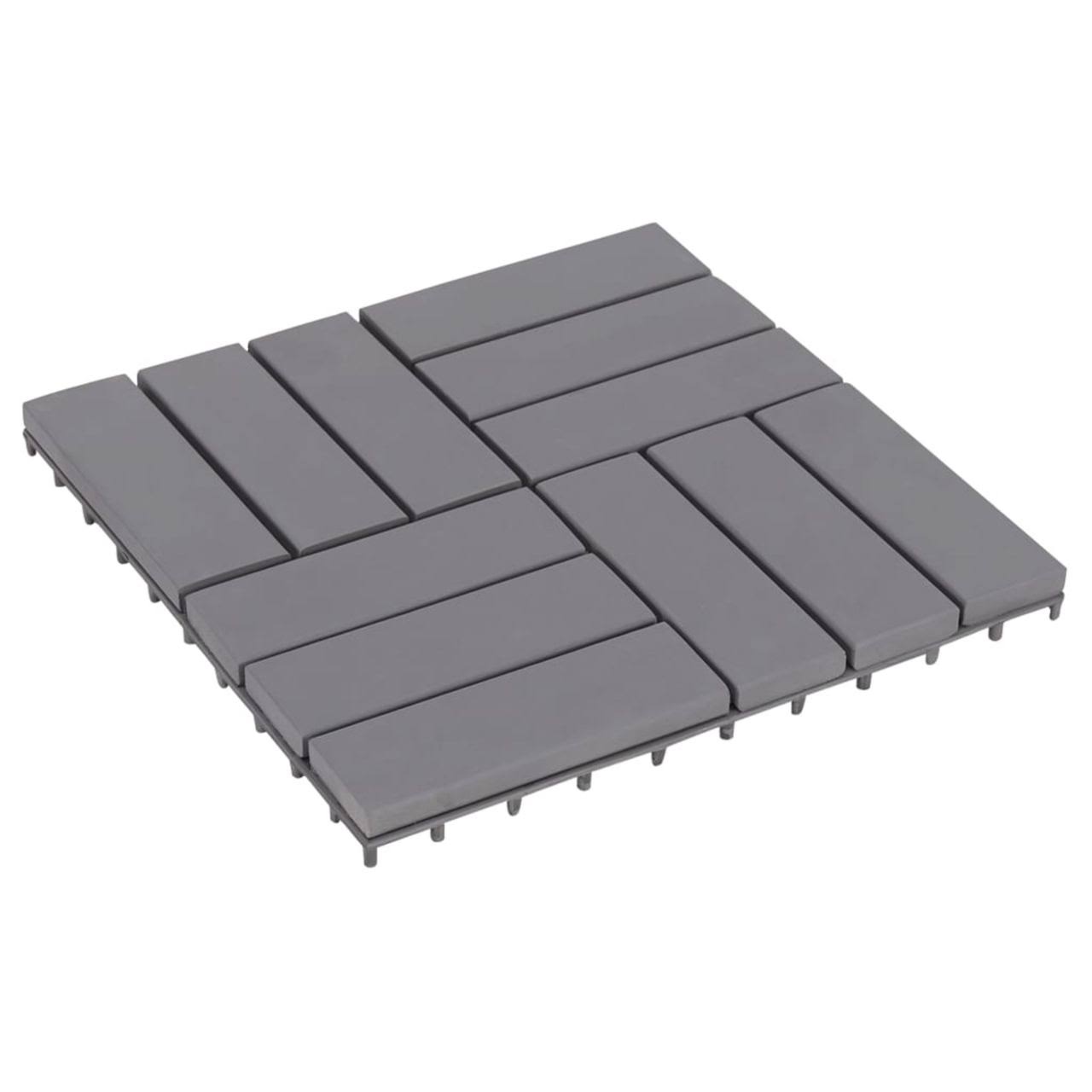 vidaXL Decking Tiles 10 Pcs Gray Wash 11.8x22x11.8x22 Solid Acacia Wood