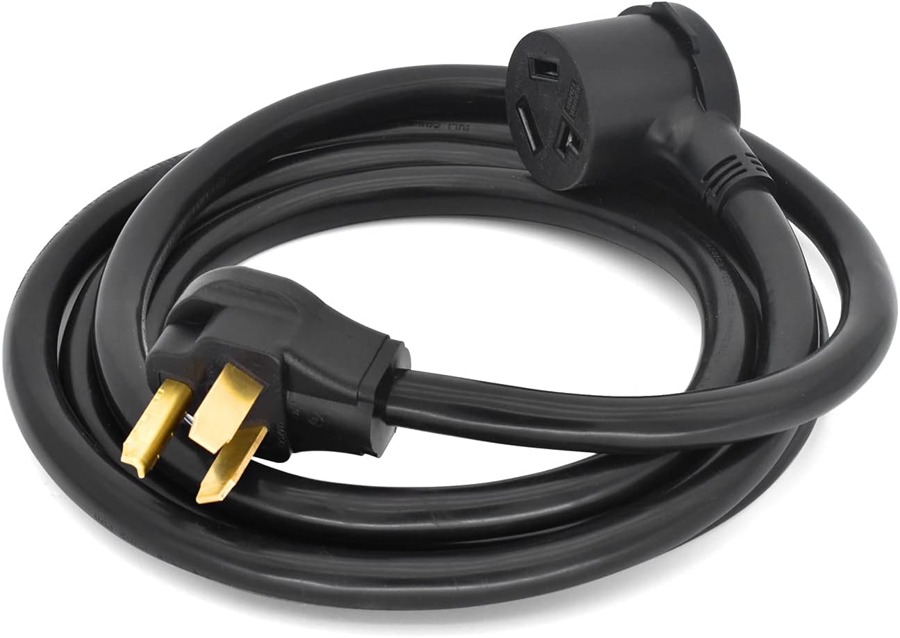 10FT 3 Prong Dryer Extension Cord, NEMA 10-30 Heavy Duty Dryer Extension Cord, 10-30P to 10-30R 10-AWG STW Cord, for Dryer Power Extension and Level 2 EV Charging (UL Listed) Pack of 2