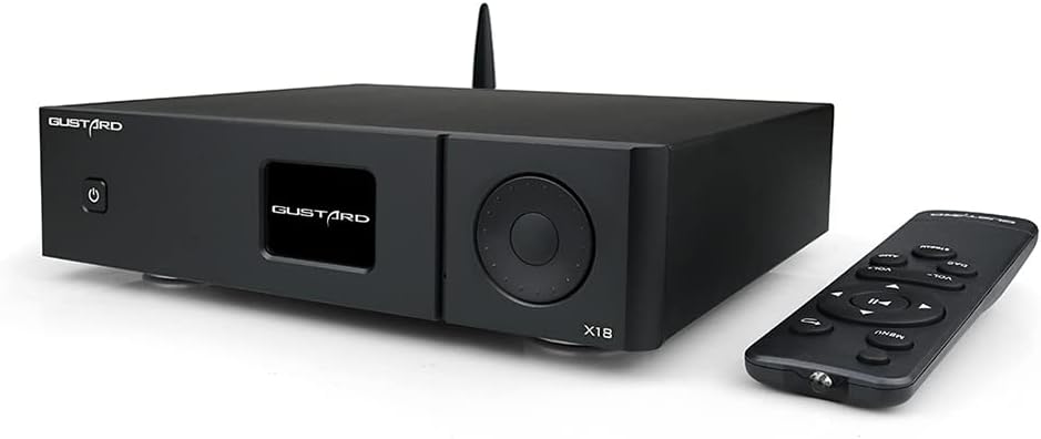 Gustard X18 MQA DAC ES9038PRO DSD512 PCM768kHz DAC Bluetooth5.0 LDAC XMOS XU216 USB/Opt/Coax/AES/IIS/Bluetooth Input XLR/RCA Output DA Converter HiFi DAC with Remote Control (Black)